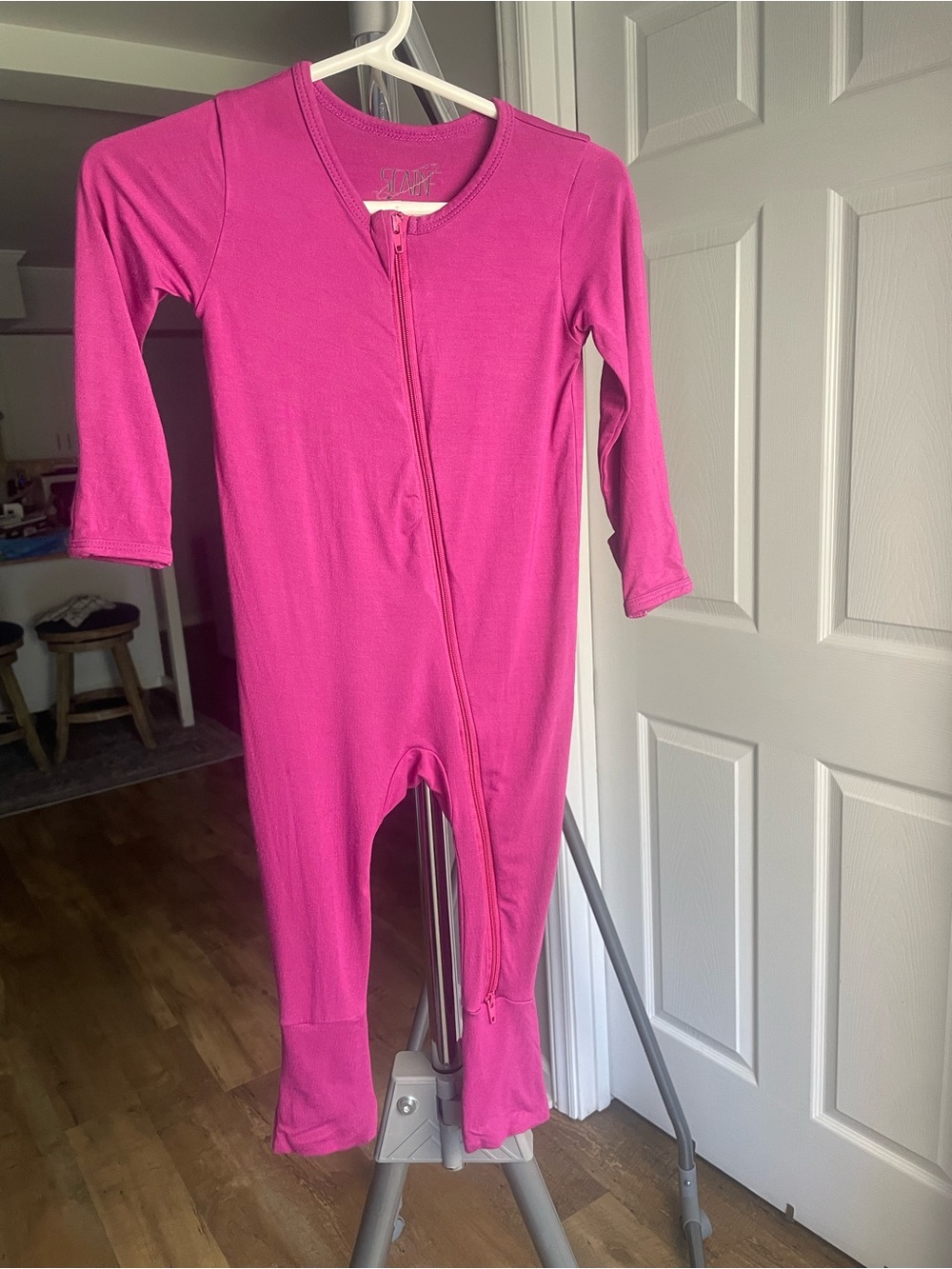 Scainf Kids Magenta Zip bamboo pajamas